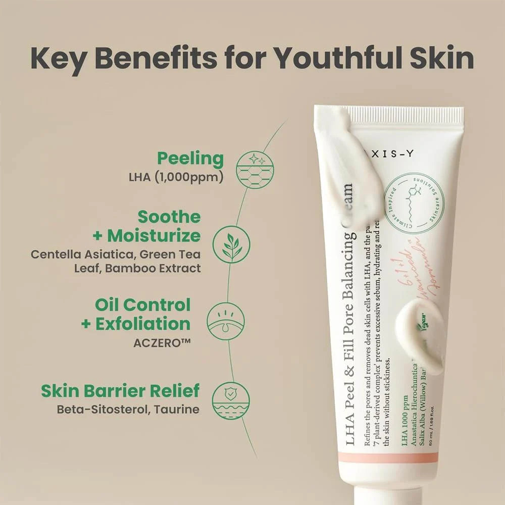 AXIS-Y LHA Peel & Fill Pore Balancing Cream – Pore Care & Skin Smoothing