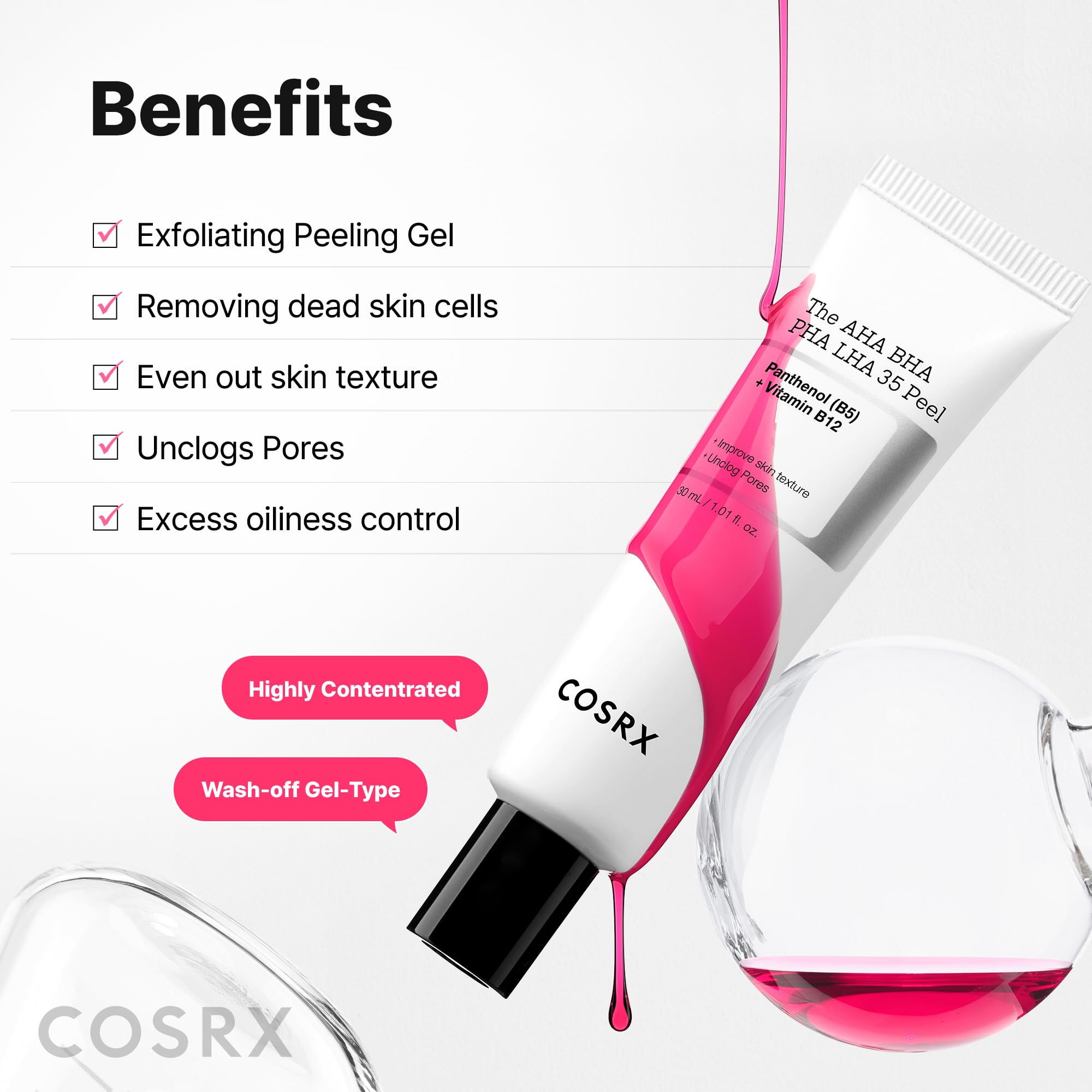 COXRX The AHA BHA PHA LHA 35 Peel Panthenol B5 + Vitamin B12 30ml