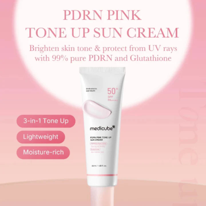 Medicube PDRN Pink Tone-Up Sun Cream – SPF Protection & Brightening Glow