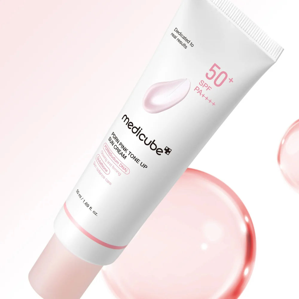 Medicube PDRN Pink Tone-Up Sun Cream – SPF Protection & Brightening Glow