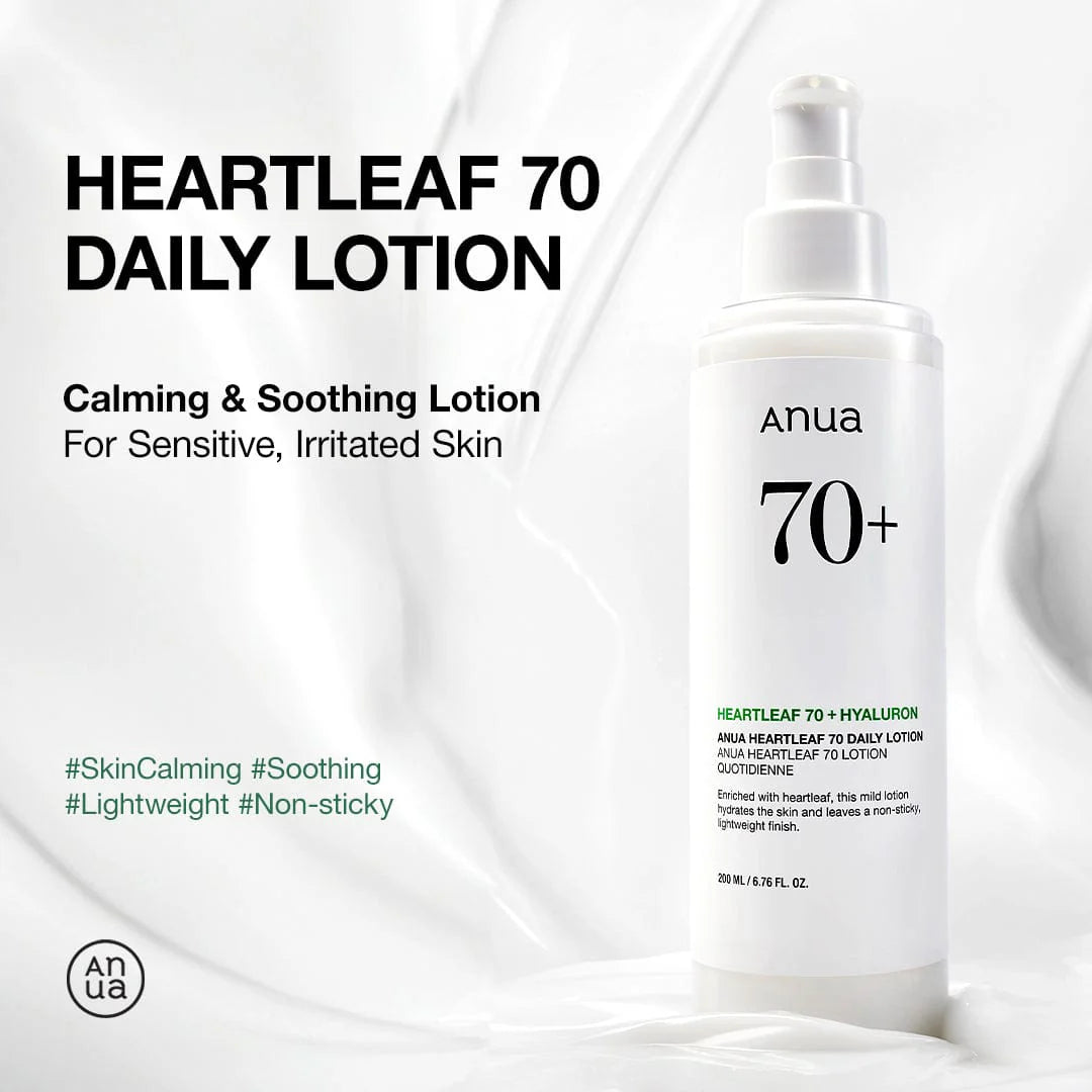 Anua Heartleaf 70+ Hyaluron Lotion – Soothing & Hydrating Moisturizer