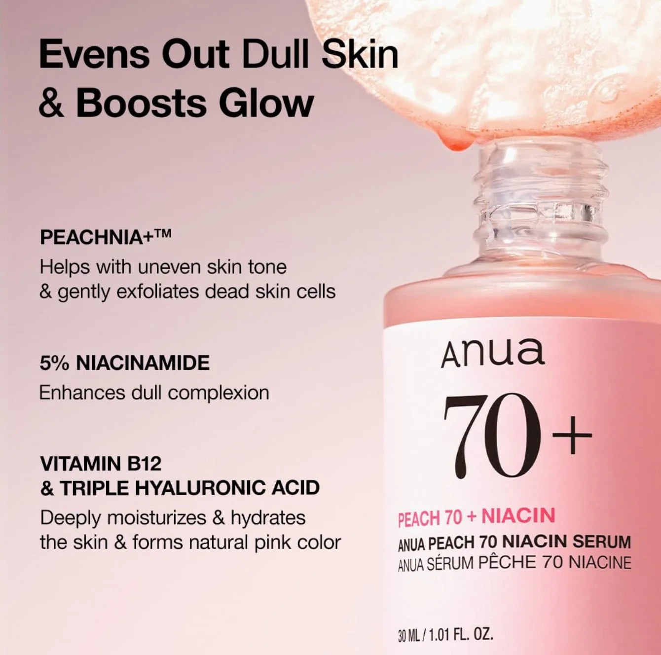 Anua Niacinamide 70+ Serum – Pore Care & Brightening Treatment