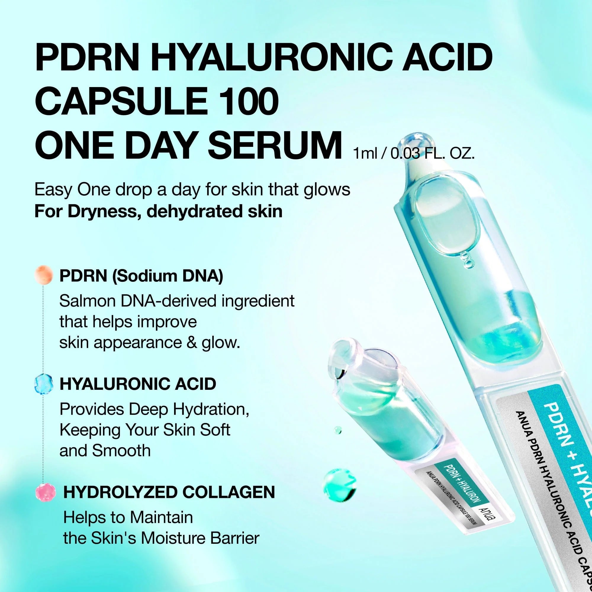 ANUA PDRN Hyaluronic Acid Capsule 100 Serum 30ml