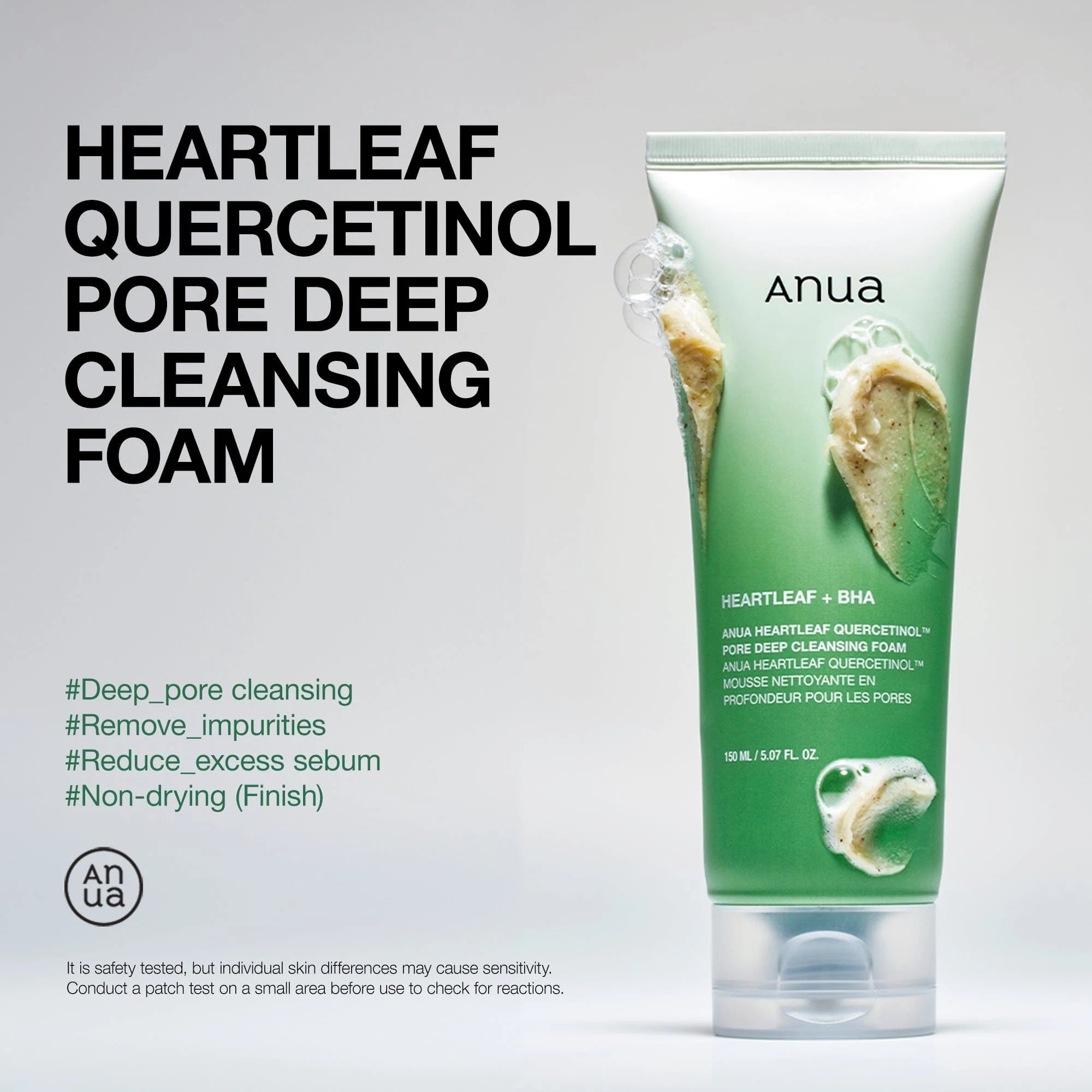 Anua Heartleaf + BHA Cleansing Foam – Acne & Pore Control Cleanser