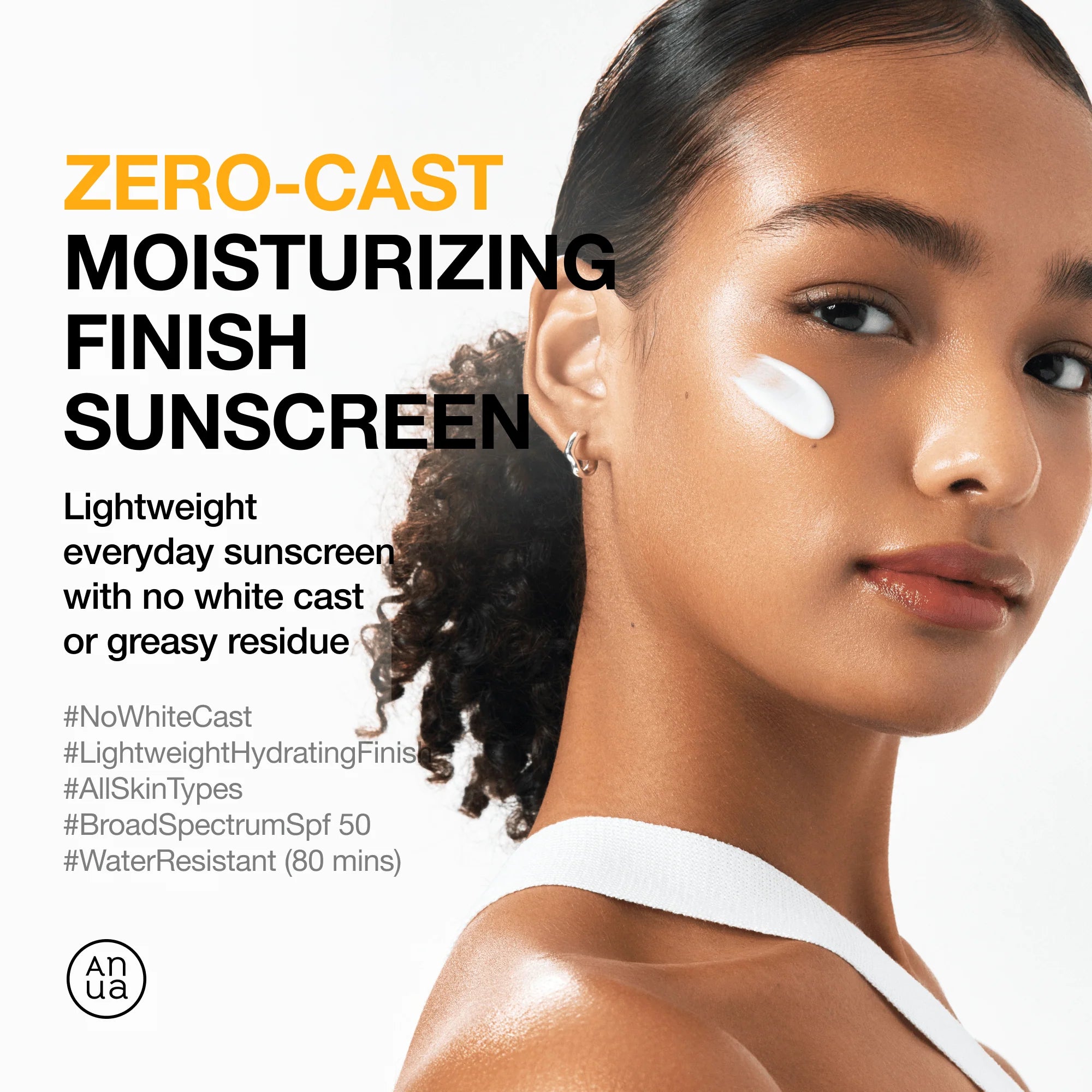 Anua Zero-Cast Moisturizing Finish Sunscreen – Invisible SPF & Hydrating Protection