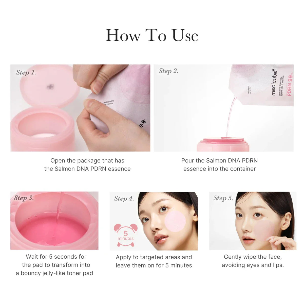 Medicube PDRN Pink Collagen Toning Gel Toner Pad 70 Pads